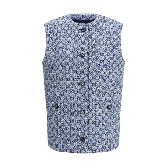 Gucci Blaue ärmellose Baumwolljacke by Gucci