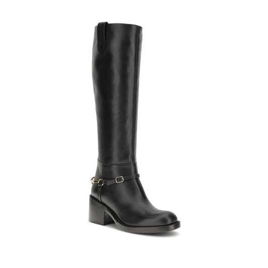 Chloé Schwarze Schnürstiefel aus Kalbsleder Bos Taurus by Chloé