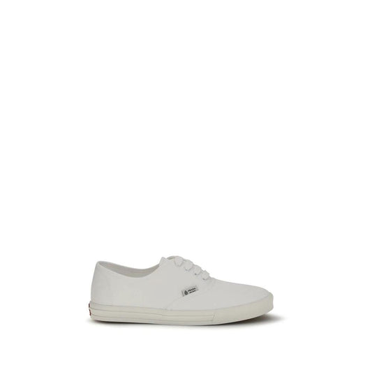 Prada Weiße Low-Top-Sneaker aus Baumwolle by Prada