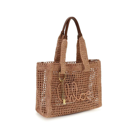 Chloé Beige Raffia Shoulder Bag by Chloé