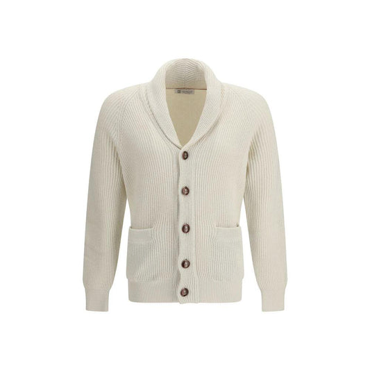 Brunello Cucinelli Cucinelli Beige Cotton Cardigan by Brunello Cucinelli Cucinelli