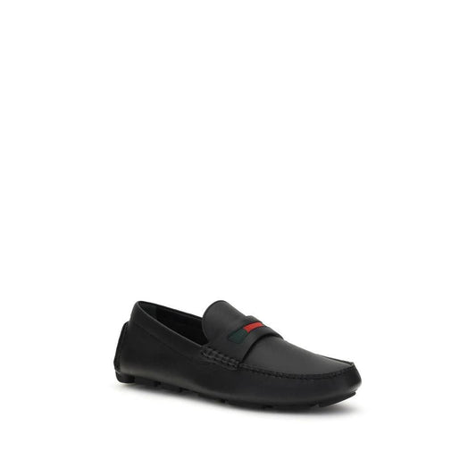 Gucci Schwarze "Bos Taurus" Kalbsleder Loafer zum Hineinschlüpfen by Gucci