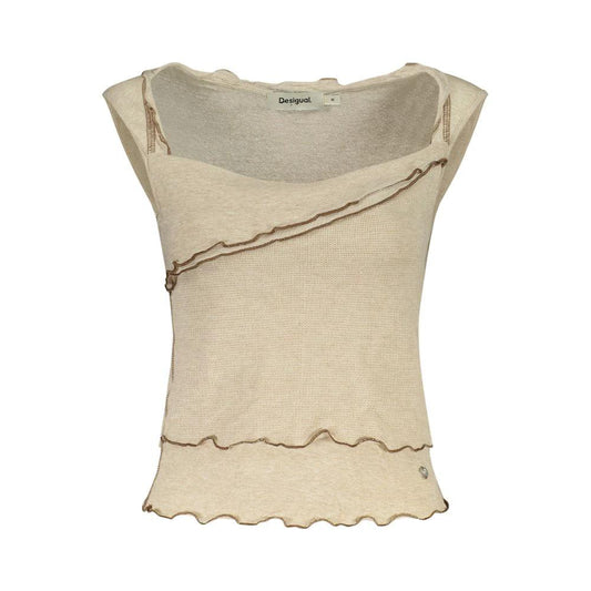 Desigual Beige Viskose Tanktops by Desigual