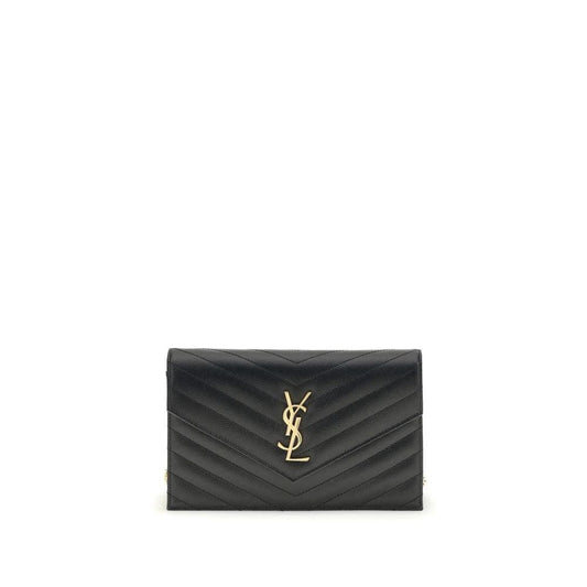 Saint Laurent Schwarze Bos Taurus Kalbsleder Schultertasche by Saint Laurent