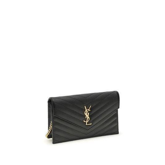 Saint Laurent Schwarze Bos Taurus Kalbsleder Schultertasche by Saint Laurent