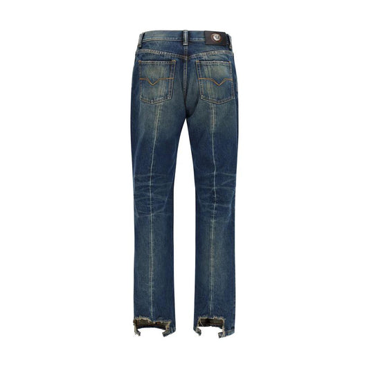 Versace Blaue Jeans aus Baumwolle im geraden Schnitt by Versace