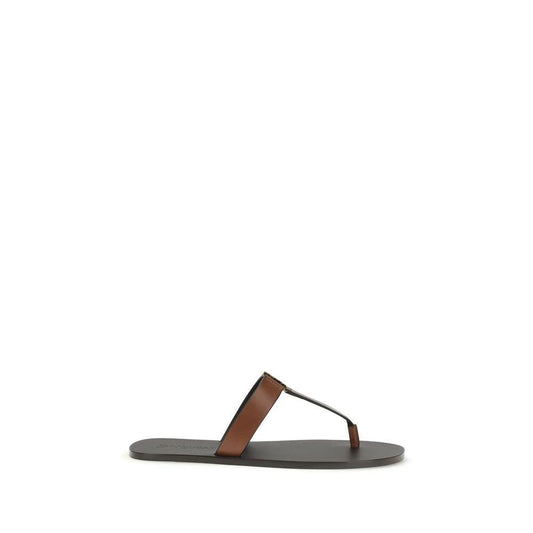 Saint Laurent Braune Kalbsleder-Sandalen Bos Taurus by Saint Laurent