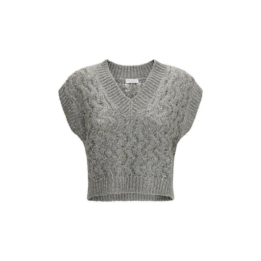Brunello Cucinelli Zweifarbiger Seiden-Sweatshirt by Brunello Cucinelli