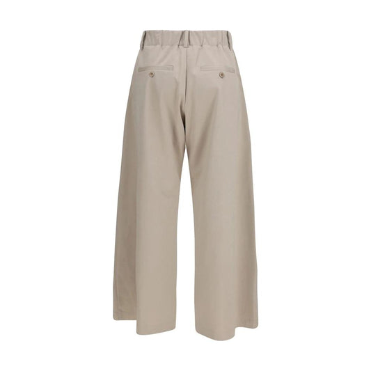 Brunello Cucinelli Beige Cotton Casual Pants by Brunello Cucinelli