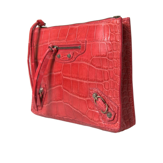 Balenciaga Clutch Rot Alligatorleder Exotisch | ELORÉ by Balenciaga