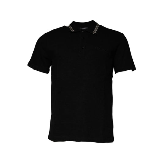 Versace Polohemd Greca-Kragen Kurzarm Schwarz | ELORÉ by Versace