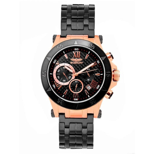 Bobroff Armbanduhr Chronograph Stahl Schwarz | ELORÉ by Bobroff