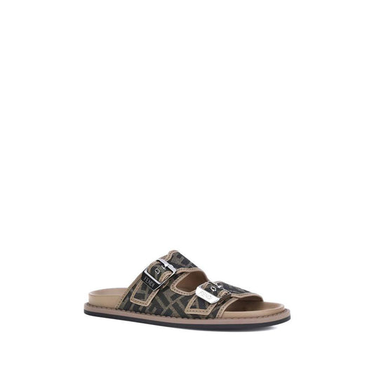 Fendi Braune Kalbsleder Bos Taurus Sandalen by Fendi