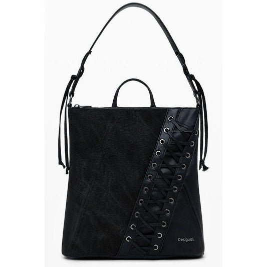Desigual Mini Patch Rucksack Mit Schnürung Schwarz | ELORÉ by Desigual