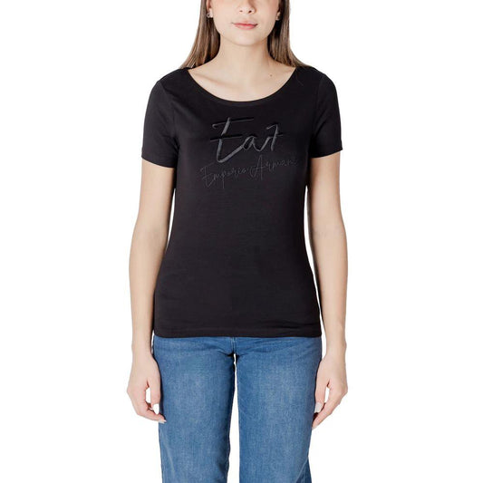 EA7 Emporio Armani Schwarzes T-Shirt aus Baumwolle by EA7 Emporio Armani