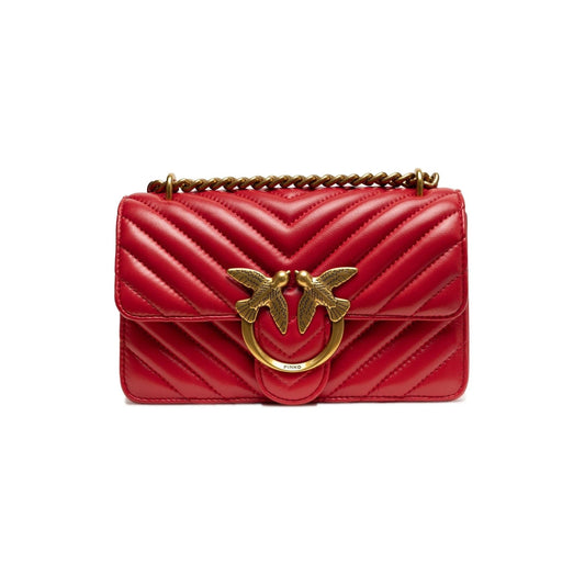 Pinko Umhängetasche Chevron Love Birds Schnalle Rot | ELORÉ by PINKO