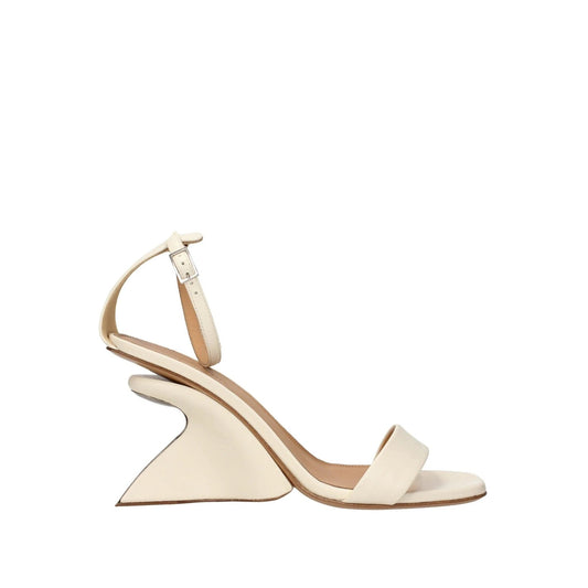 Offwhite Jug Wedge Sandalen Leder Italien Beige | ELORÉ by Off-White