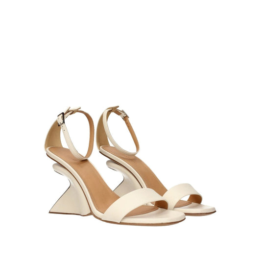 Offwhite Jug Wedge Sandalen Leder Italien Beige | ELORÉ by Off-White