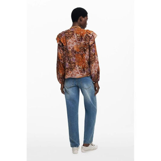 Desigual Bluse Orange Paisley Print Drapé | ELORÉ by Desigual