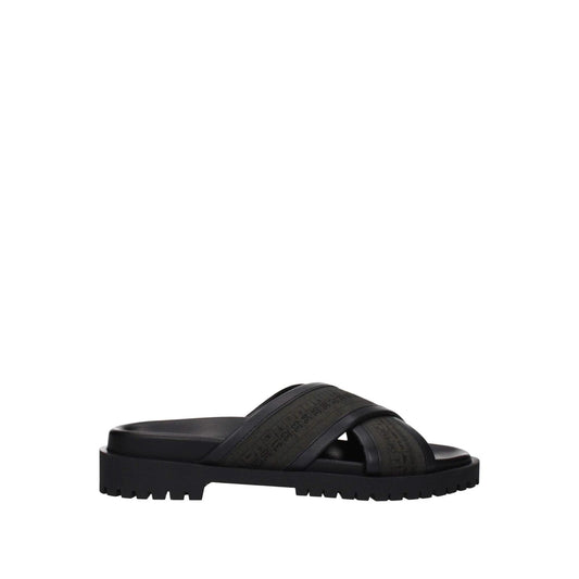 Off-White Criss Cross Leder Sandalen Grün | ELORÉ by Off-White