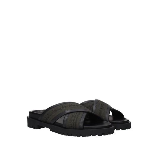 Off-White Criss Cross Leder Sandalen Grün | ELORÉ by Off-White