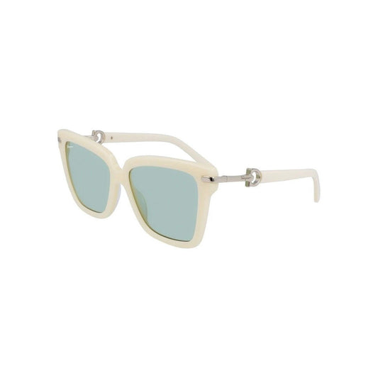 Ferragamo Sonnenbrille Quadratisch Grau Glänzend | ELORÉ by Ferragamo