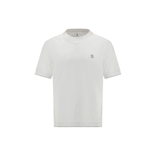 Brunello Cucinelli Cucinelli Weißes Baumwoll-T-Shirt by Brunello Cucinelli Cucinelli