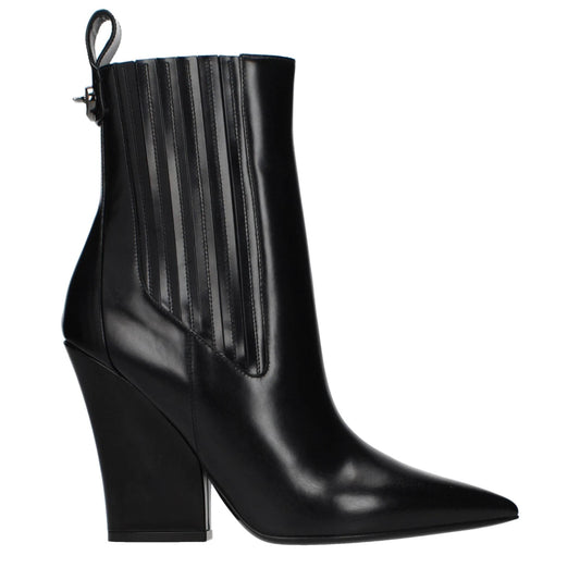 Valentino Garavani Schwarze Leder-Ankle Boots by Valentino Garavani