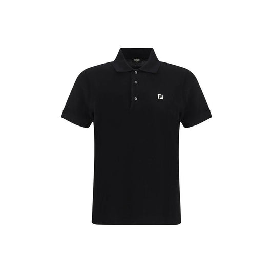 Fendi Schwarzes Baumwoll-Poloshirt by Fendi