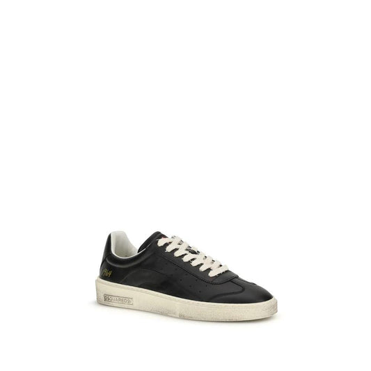 Dsquared² Schwarze Bos Taurus Kalbsleder Low-Top-Sneaker by Dsquared²