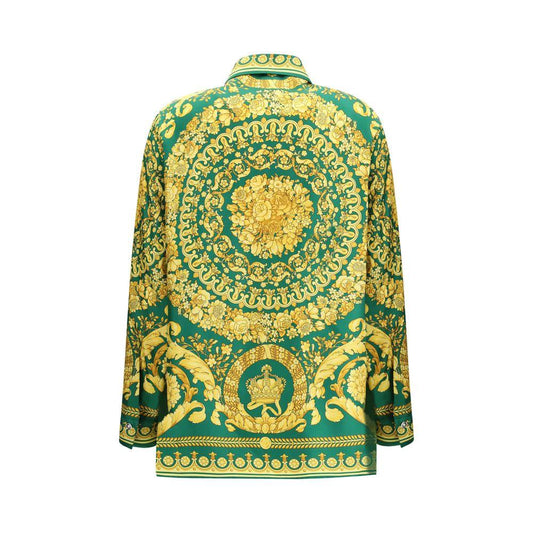 Versace Zweifarbige Seidenhemd mit Muster by Versace