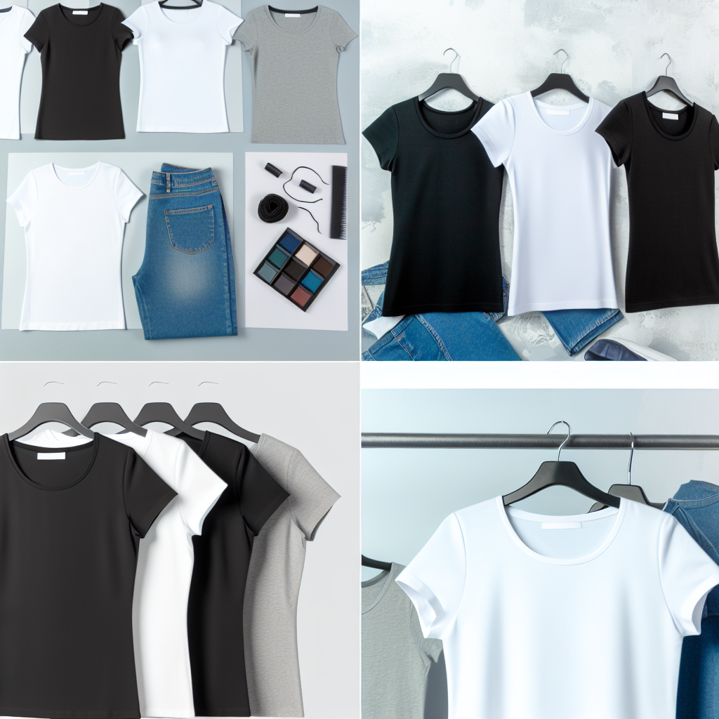 Damen T-Shirts: hochwertige Basics in Schwarz, Weiß, Grau; Baumwolle & Viskose, zeitloses Design, perfekte Passformen.