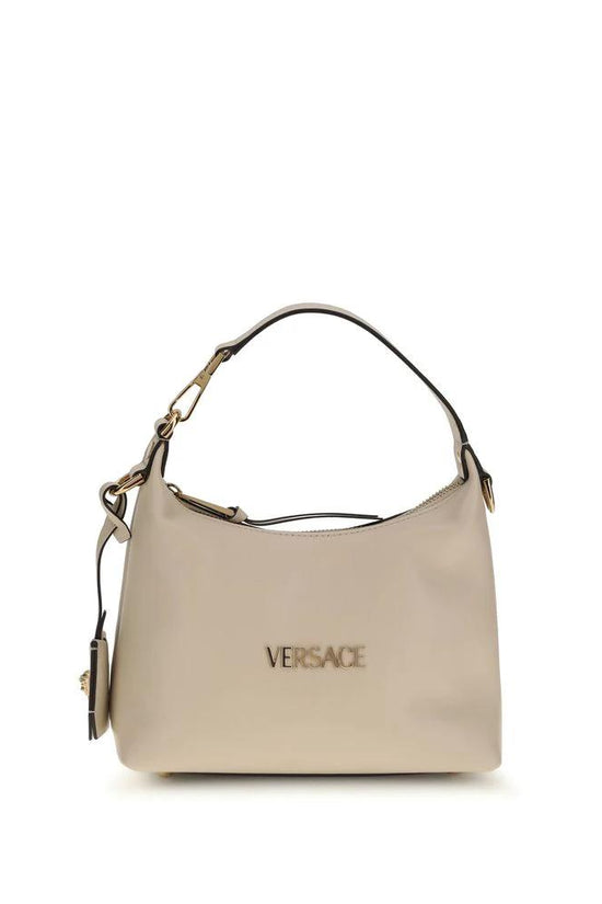 Versace Beige Calf Leather Bos Taurus Handtasche by Versace