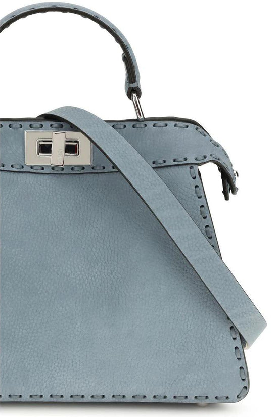 Fendi Handtasche aus blauem Kalbsleder Bos Taurus by Fendi