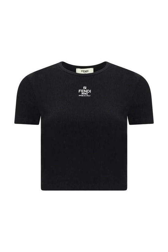 Fendi Schwarzes Baumwoll-T-Shirt by Fendi