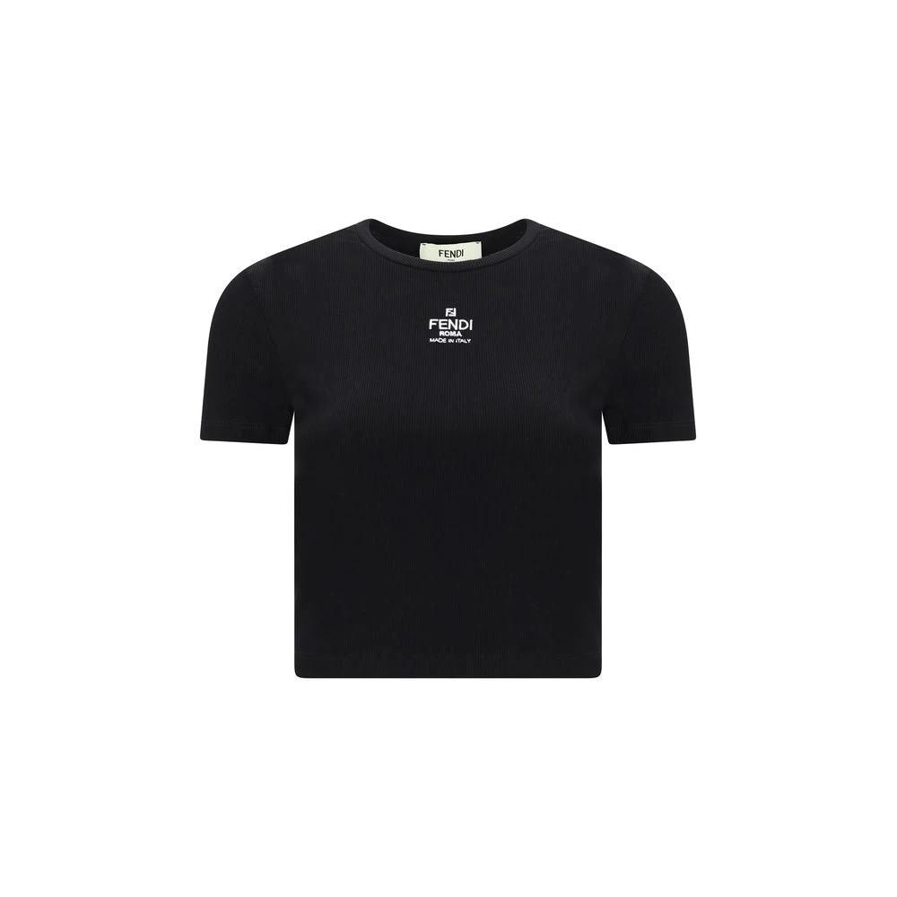 Fendi Schwarzes Baumwoll-T-Shirt by Fendi