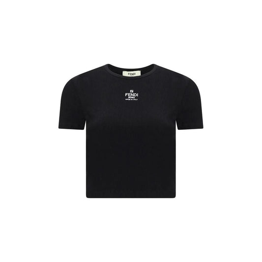 Fendi Schwarzes Baumwoll-T-Shirt by Fendi