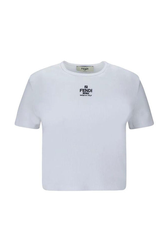 Fendi Weißes Baumwoll-T-Shirt by Fendi