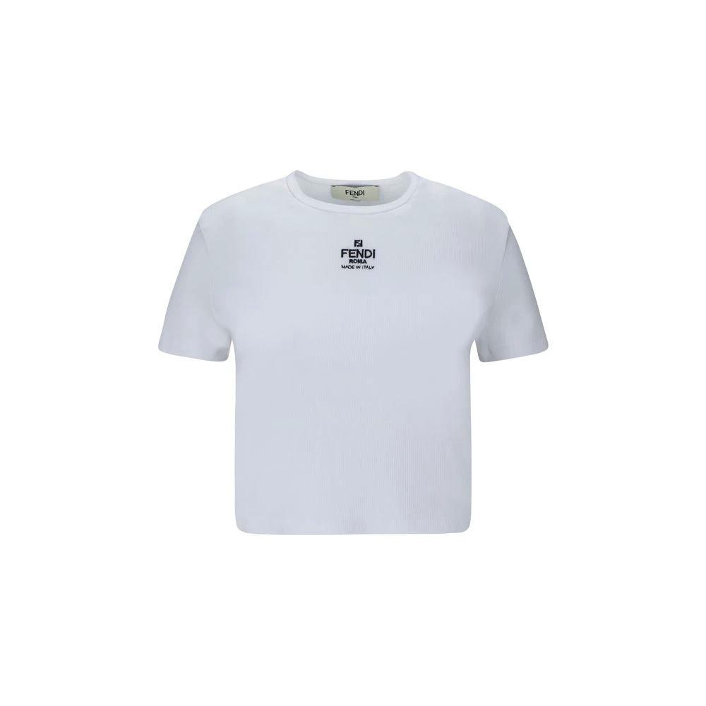 Fendi Weißes Baumwoll-T-Shirt by Fendi