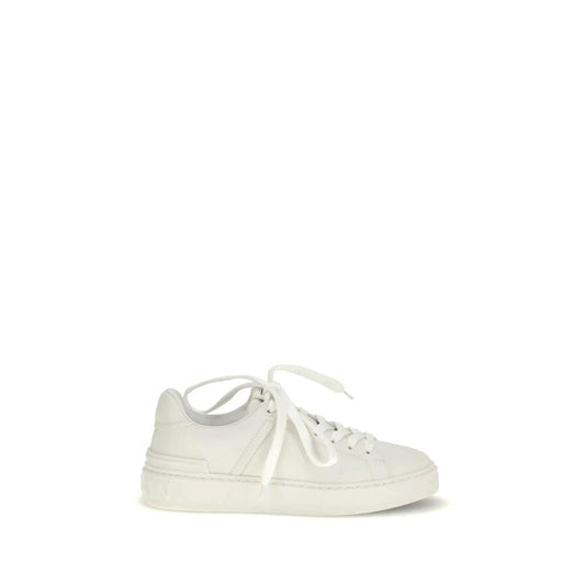 Balmain Weiße Bos Taurus Kalbsleder Low-Top-Sneaker by Balmain