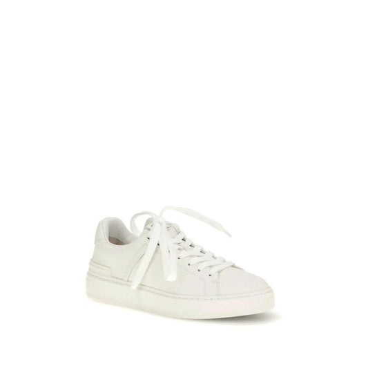Balmain Weiße Bos Taurus Kalbsleder Low-Top-Sneaker by Balmain