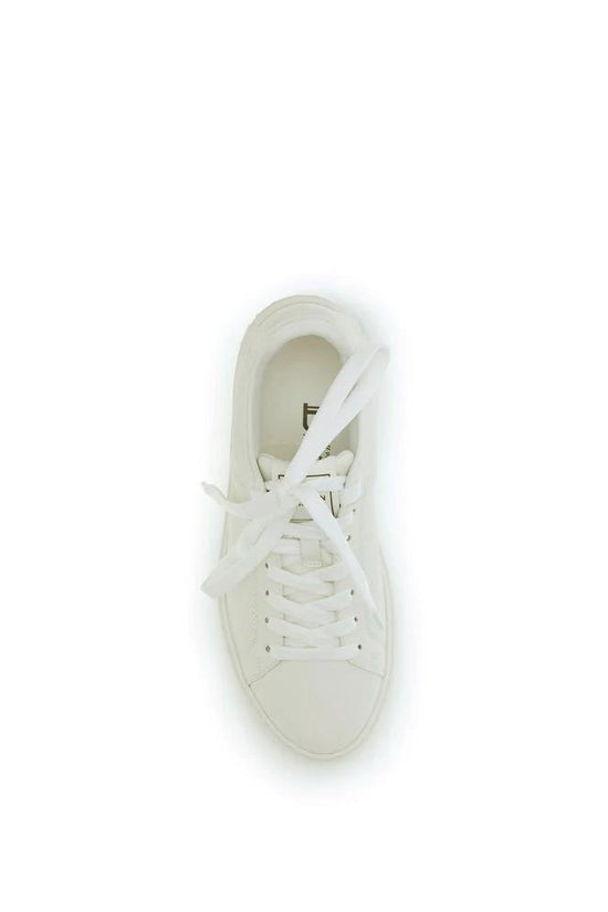 Balmain Weiße Bos Taurus Kalbsleder Low-Top-Sneaker by Balmain