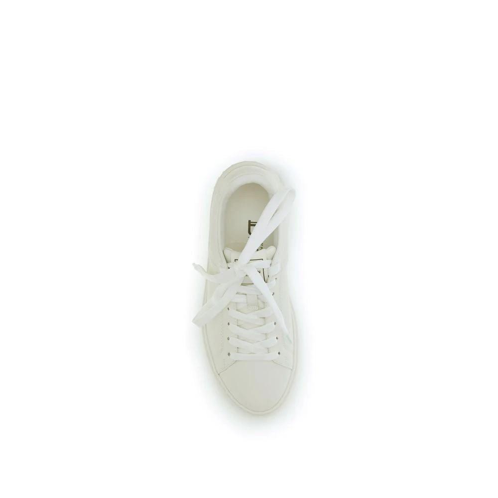 Balmain Weiße Bos Taurus Kalbsleder Low-Top-Sneaker by Balmain