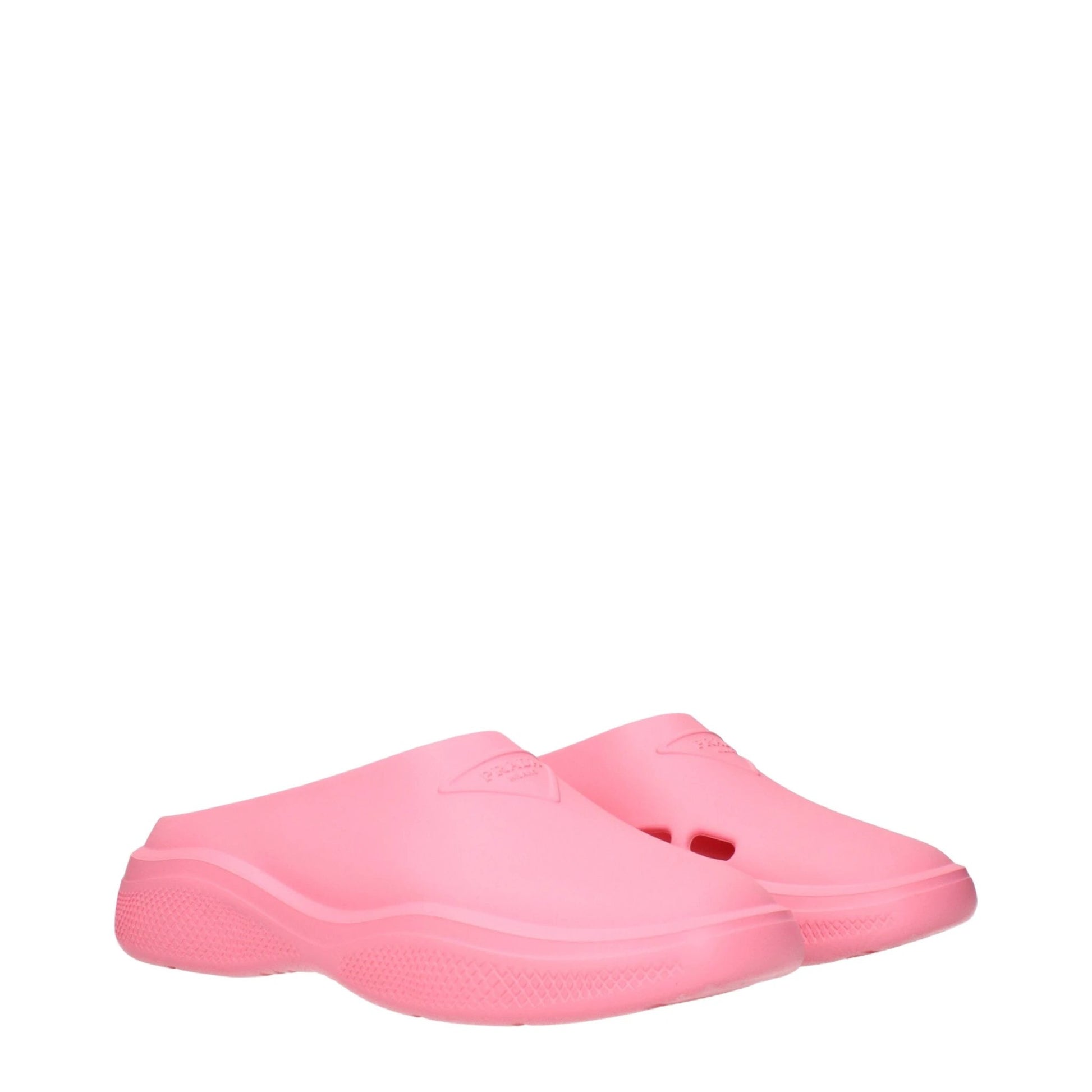 Prada Pink Cotton Slippers by Prada