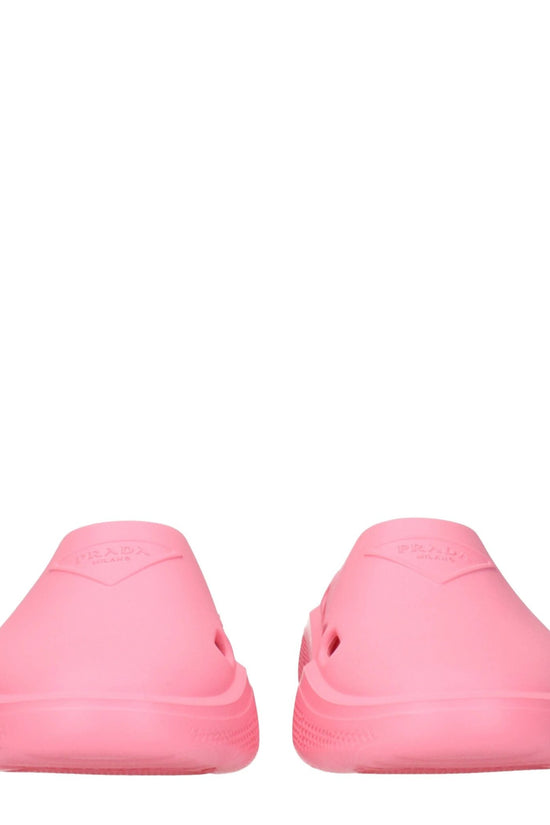 Prada Pink Cotton Slippers by Prada