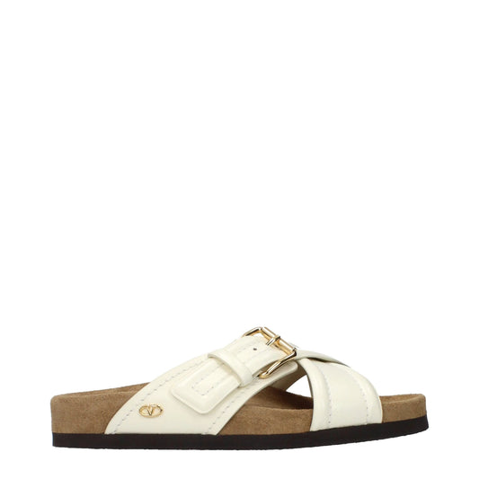 Valentino Garavani Beige Leder-Slipper by Valentino Garavani