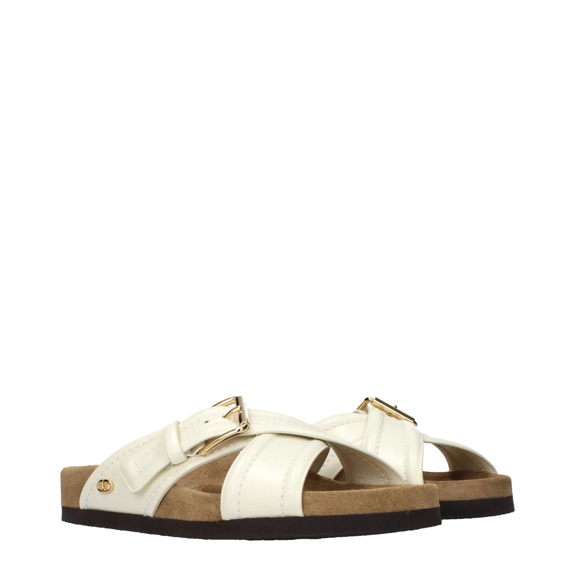 Valentino Garavani Beige Leder-Slipper by Valentino Garavani