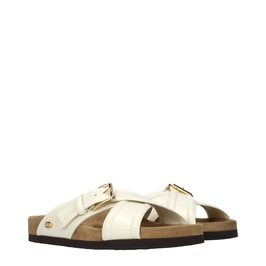 Valentino Garavani Beige Leder-Slipper by Valentino Garavani