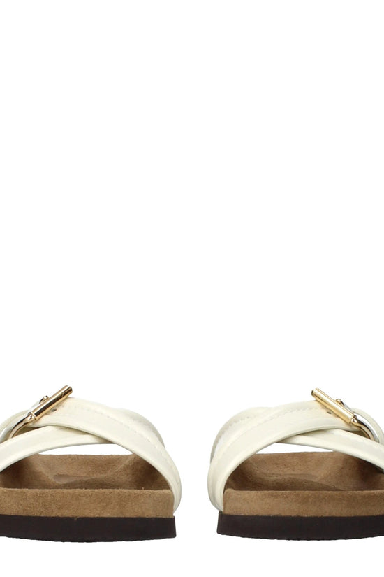Valentino Garavani Beige Leder-Slipper by Valentino Garavani