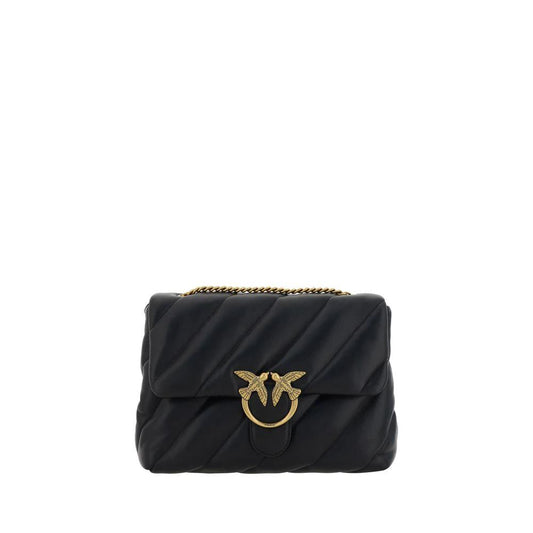 PINKO Schwarze Bos Taurus Kalbsleder Schultertasche by PINKO